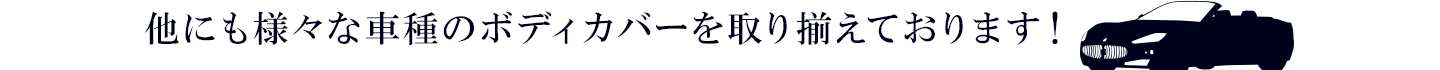 他にも様々な車種のボディカバーを取り揃えております！